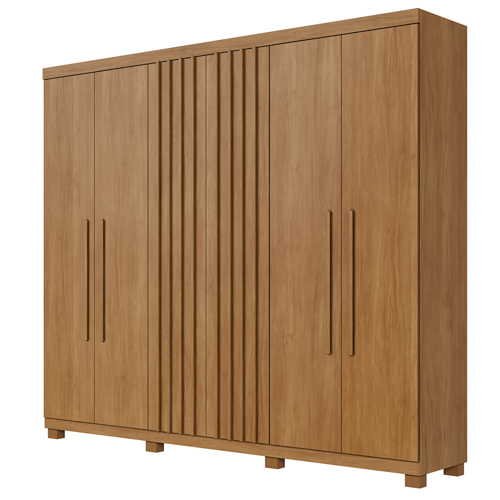Guarda-Roupa Benetil Millano 6 Portas Cinamomo Ripado