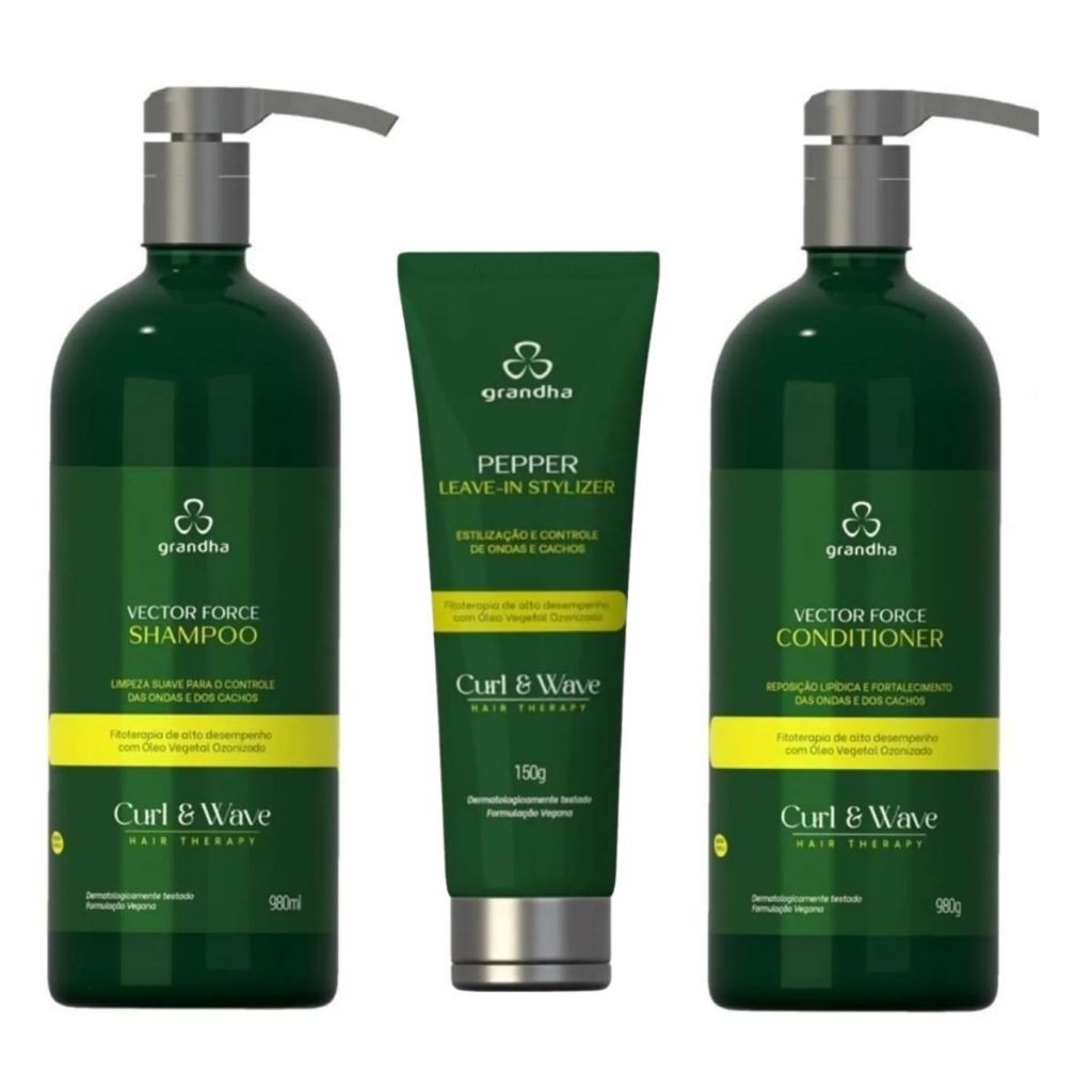Kit Grandha Vector Force Curl Wave Profissional 980 ml