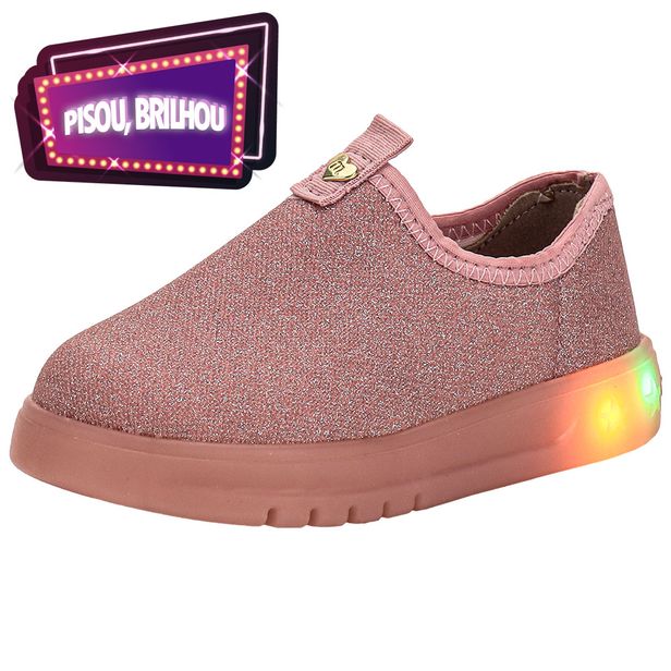 Tênis Infantil Feminino Led Molekinha 2742200 ROSA 17
