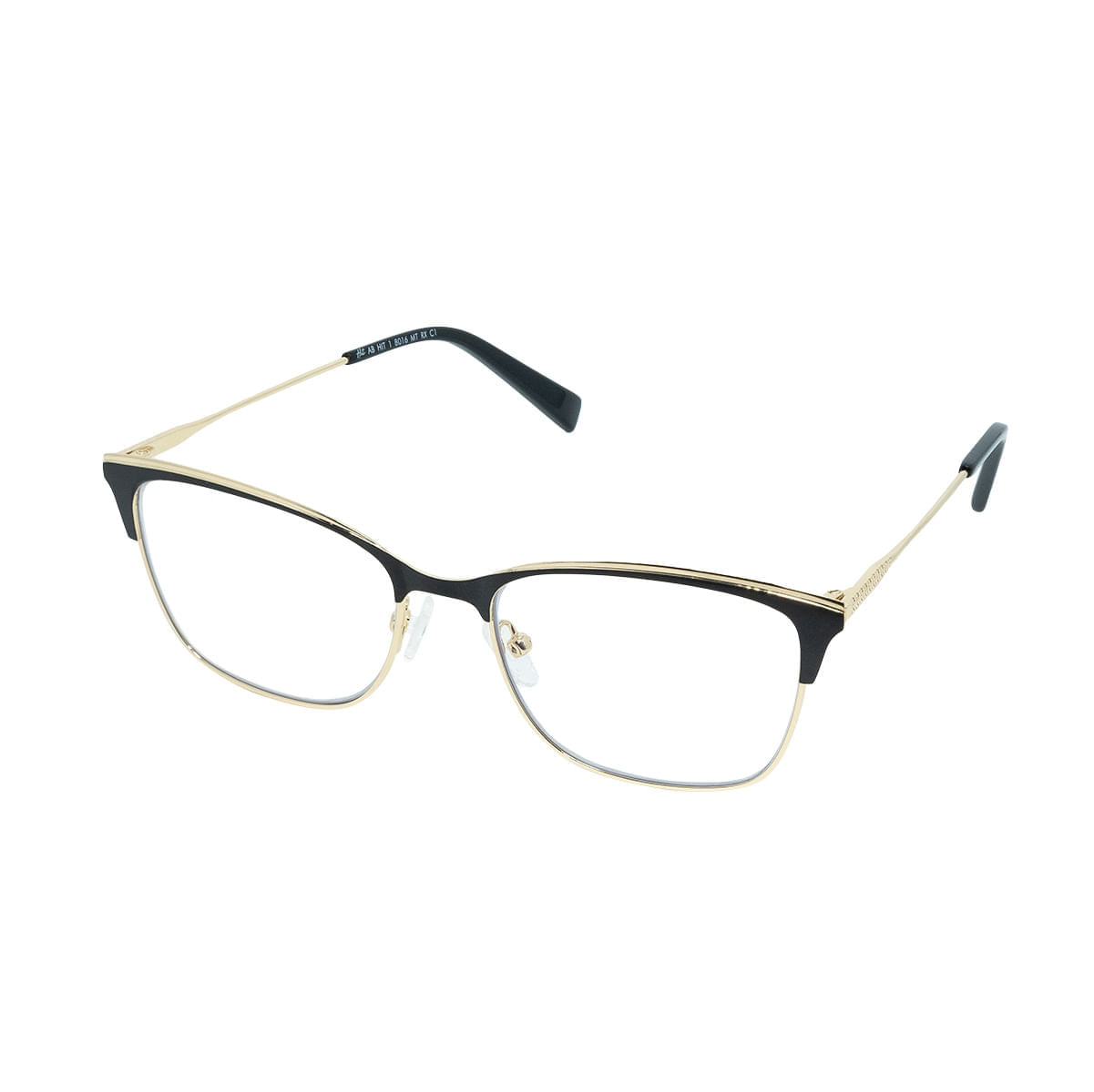 Armação para Óculos de Grau Feminino Hit 1 8016 Preto com Dourado