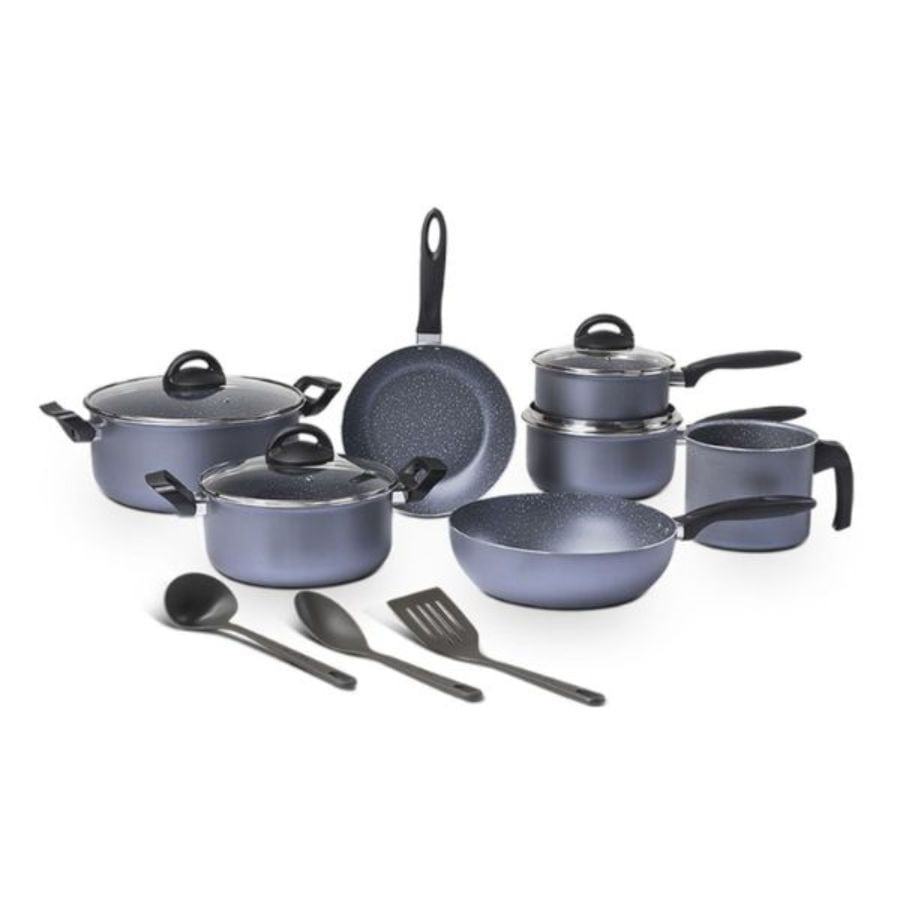 Jogo de Panelas Brinox Suprema Antiaderente Ceramic Life 10 Peças Jeans Cinza