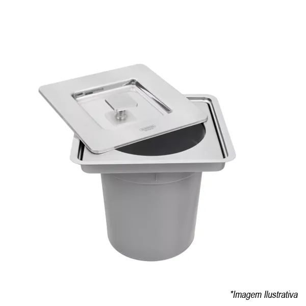 LIXEIRA INOX EMBUT CLEAN SQUARE 5L - TRAMONTINA