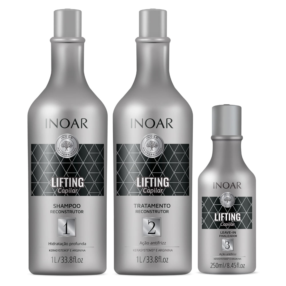 Inoar Lifting Capilar Kit - Shampoo + Tratamento + Leave-In — Kit