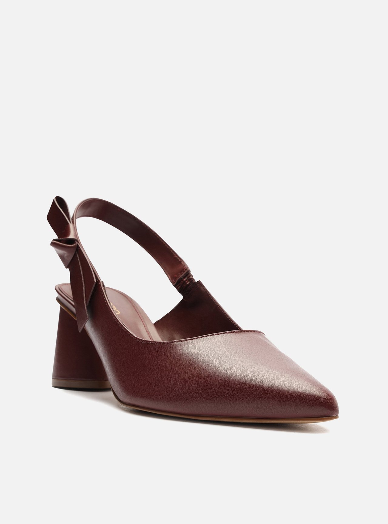Foto 4 de Scarpin Vermelho Couro Bloco Slingback Laço