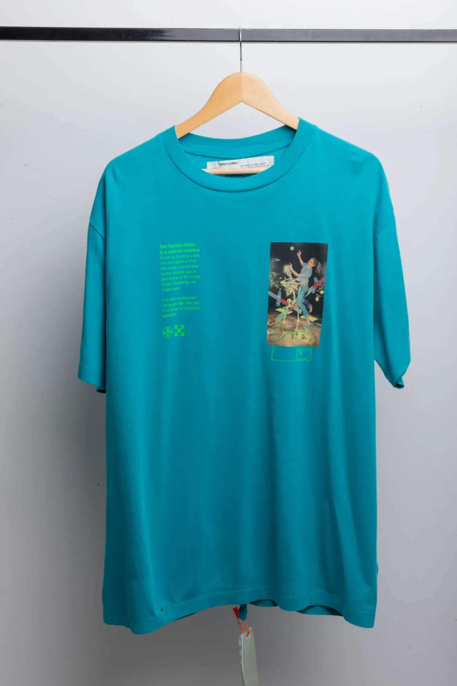 Camiseta Off-White Pascal Painting Slim Tee Petrol Blue — P, Novo