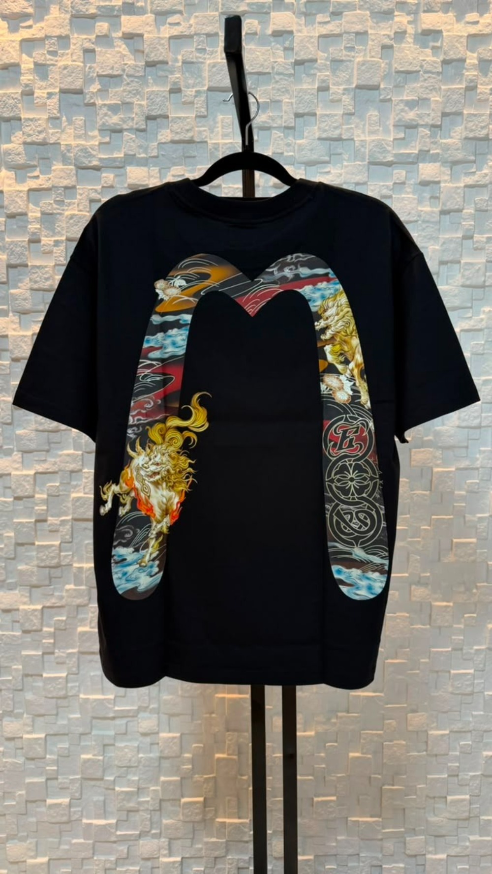 Camiseta Evisu Hakutaku Daicock Print Black — M, Novo