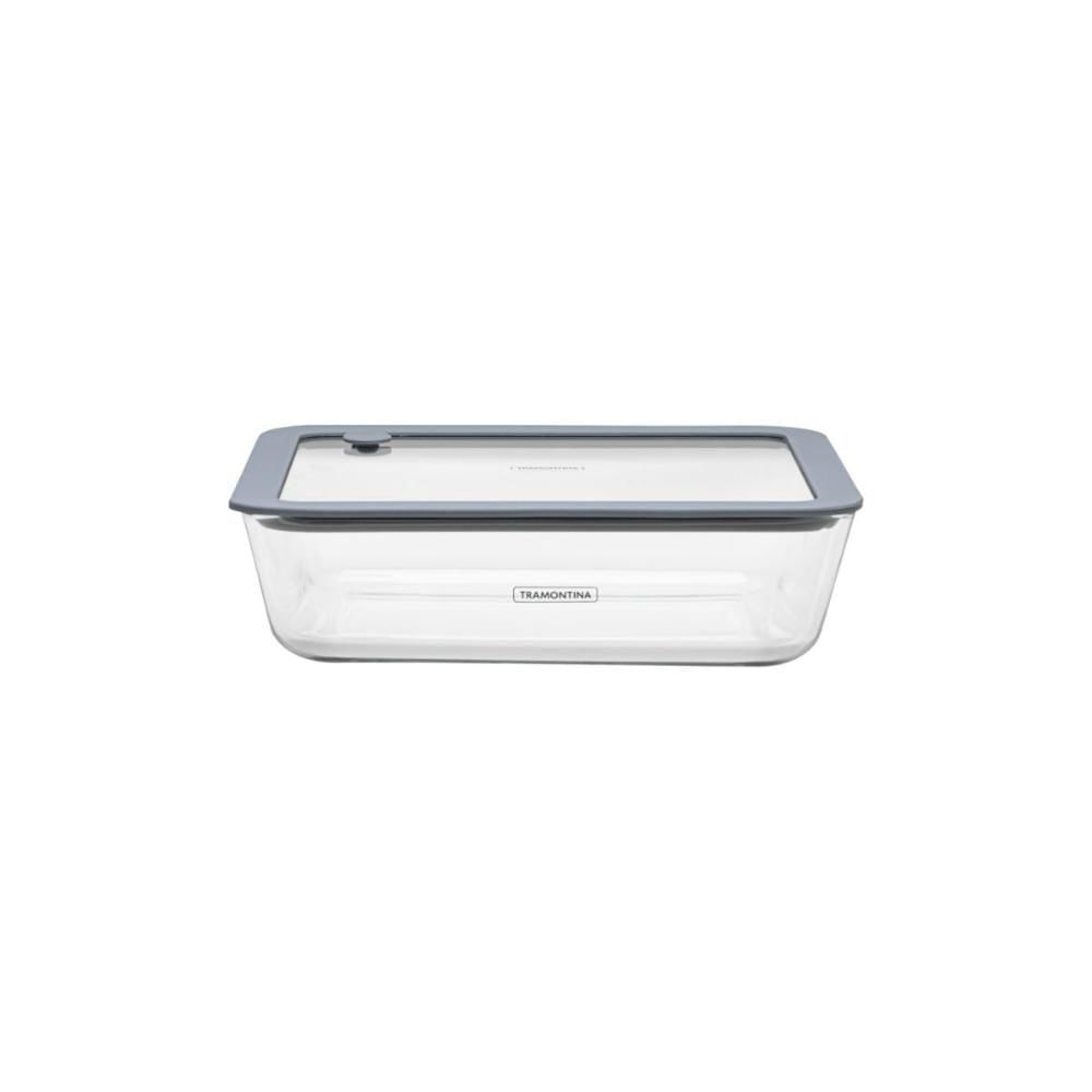 Pote de Vidro Tramontina Vittra Retangular com Tampa Hermética de Silicone para Armazenar Alimentos