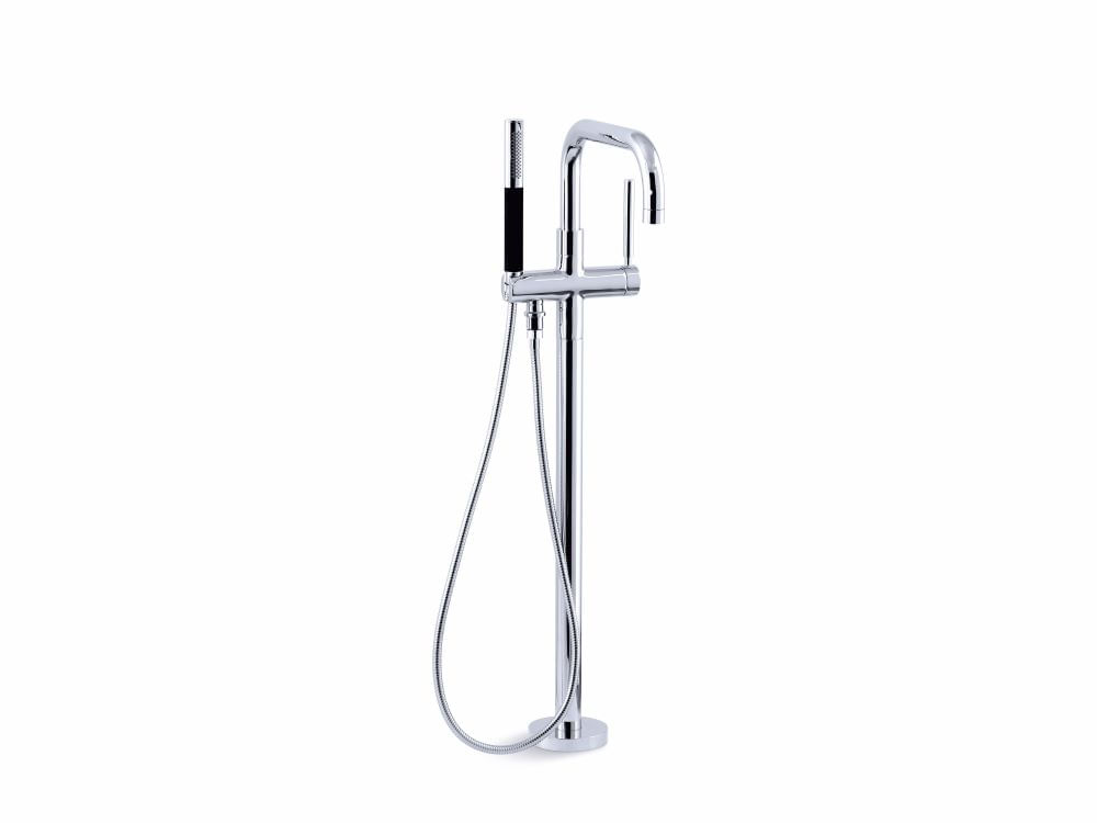 Misturador Monocomando De Piso Com Ducha Manual Para Banheira Purist Cromado Kohler