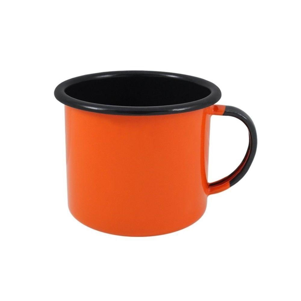 Caneca Grande Esmaltada Laranja 370 Ml Ewel