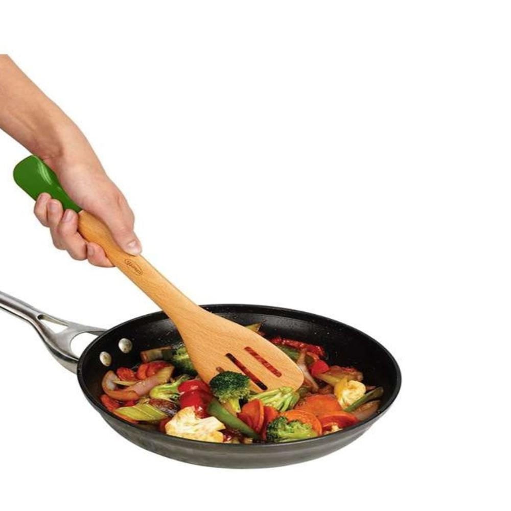 Espátula Bambu Vazada Ponta Dupla em Silicone Verde Chef'n