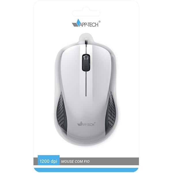 Foto 3 de Mouse Óptico USB, 1200DPI, Cinza, MF251, App-Tech - CX 1 UN