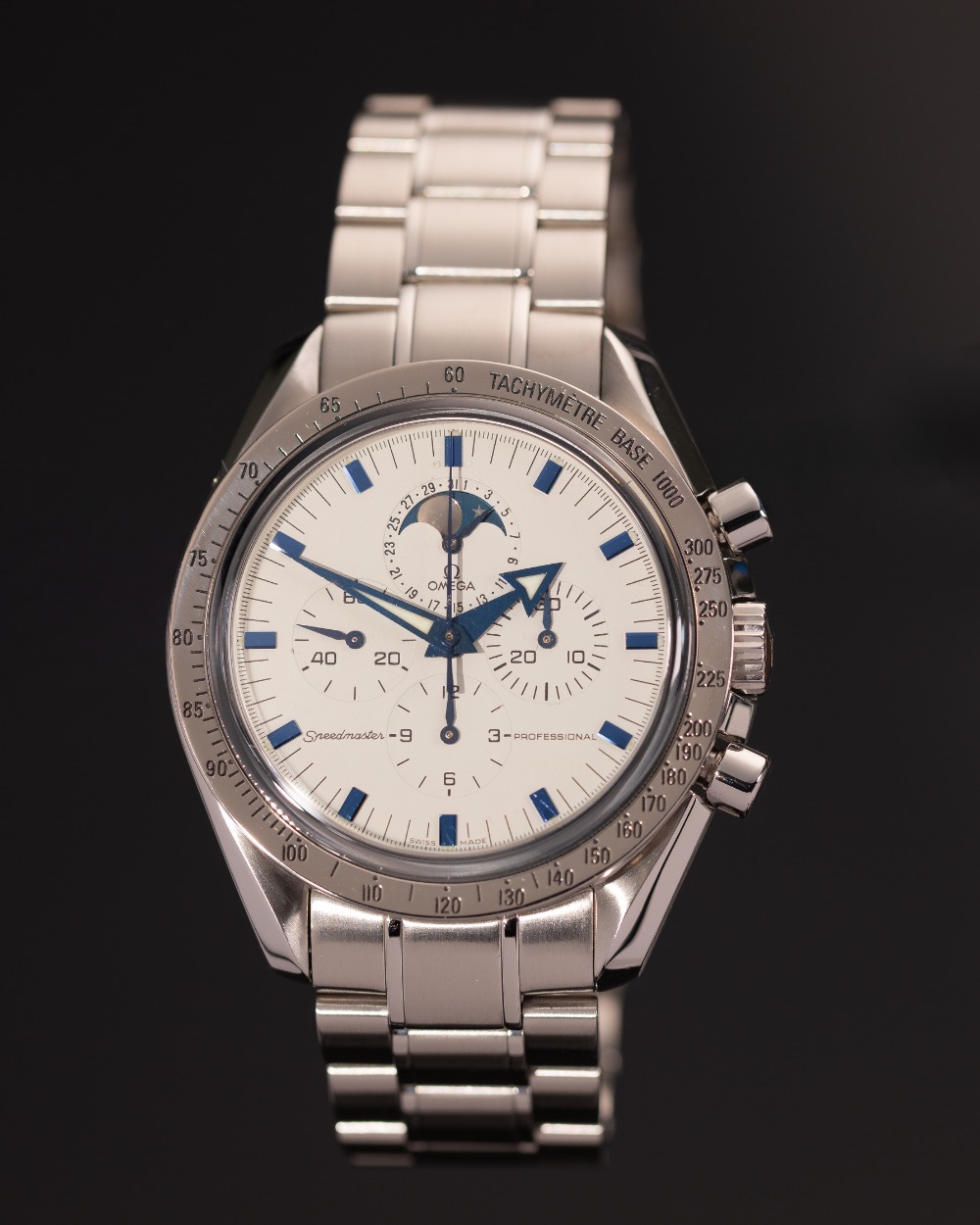 Relógio Omega Speedmaster Professional Moonphase White Blue 42mm — Único, Usado