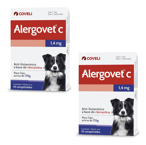 Kit 2 Antialérgico Coveli Alergovet C - 1,4 mg
