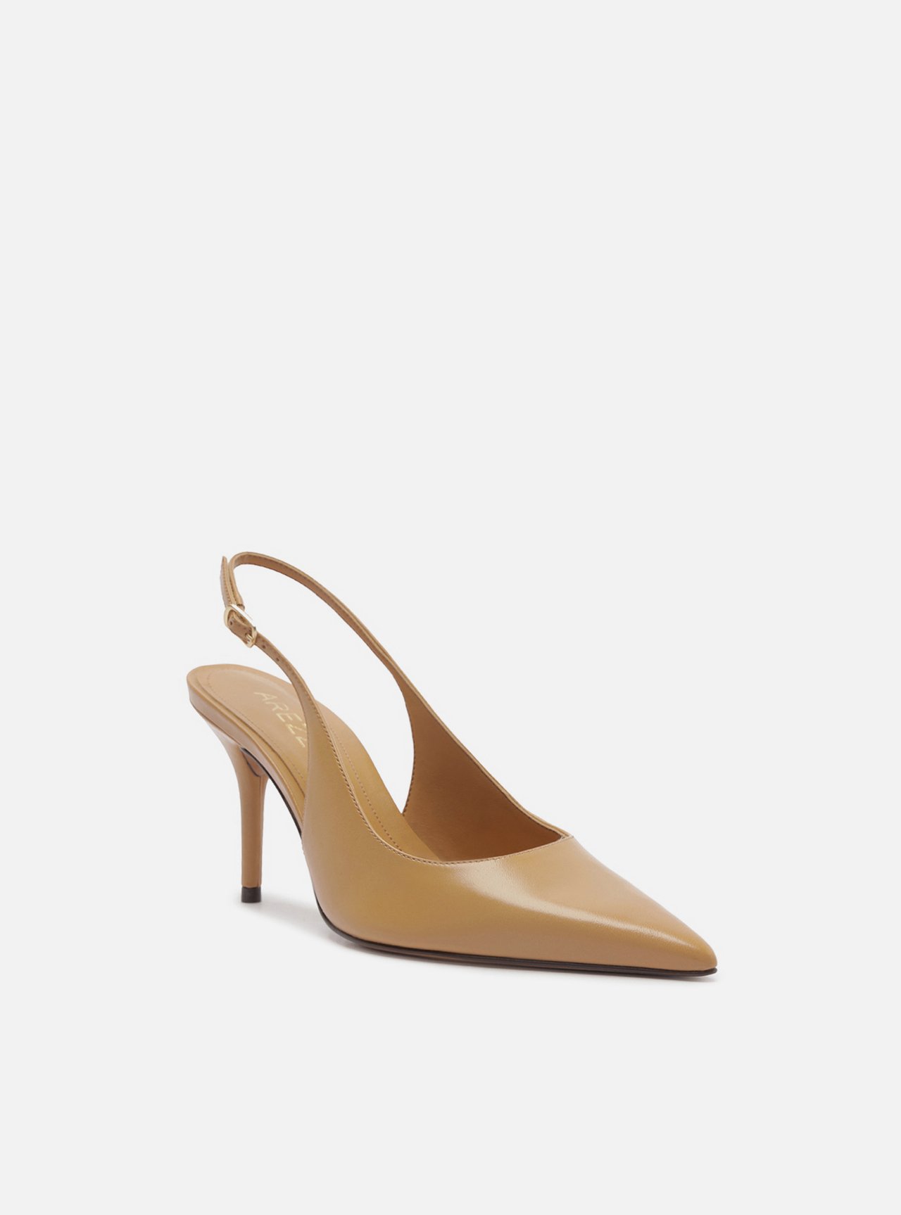 Foto 2 de Scarpin Marrom Salto Fino Fivela Slingback