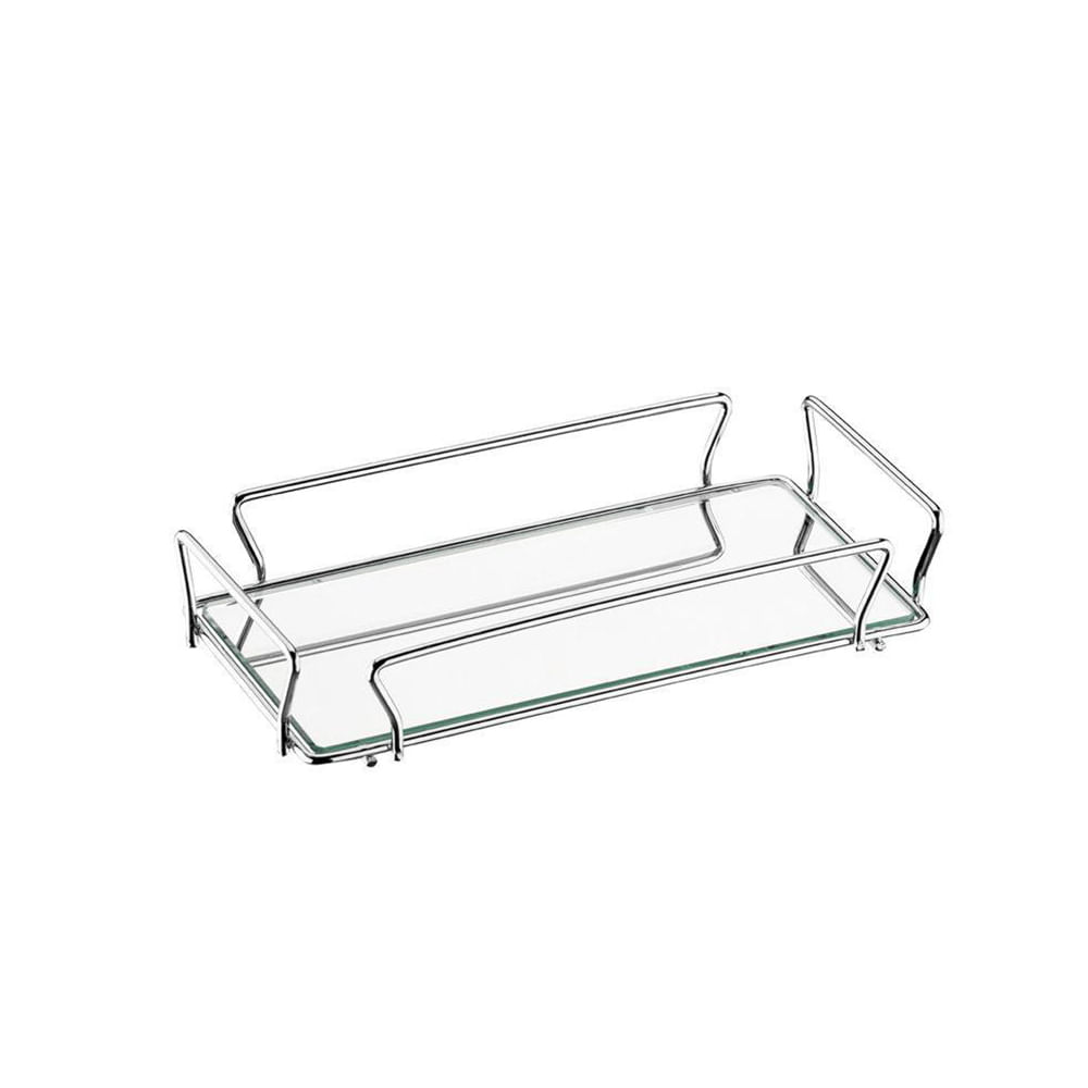 Bandeja Retangular Bromelia Cromada 24X12x4.5Cm - Schmitt