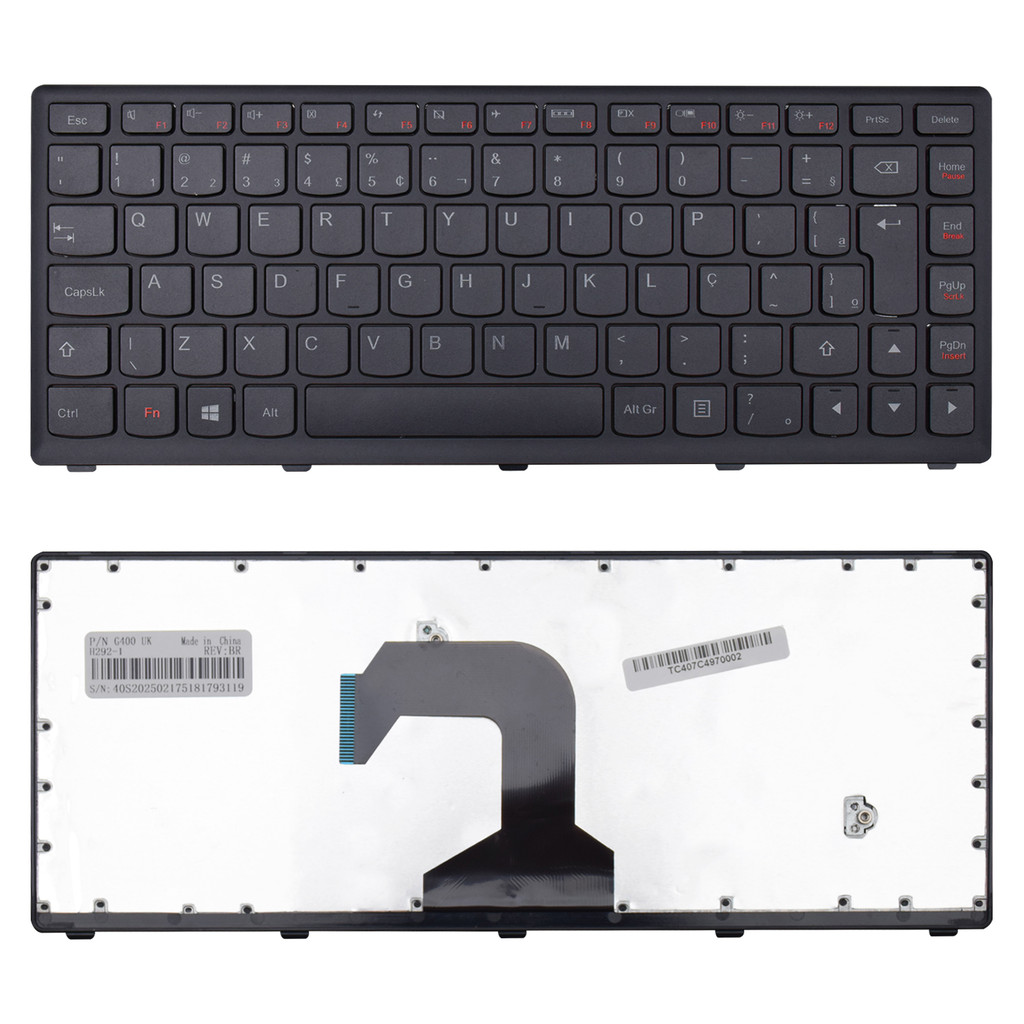 Teclado para Notebook compatível com Lenovo Ideapad S400U ABNT2