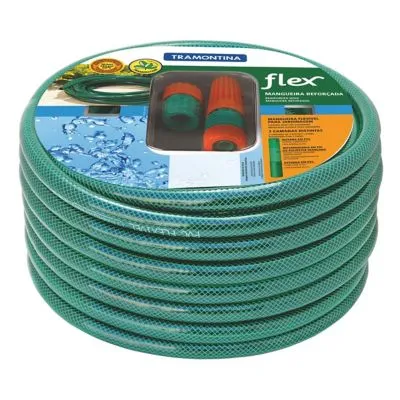 MANGUEIRA FLEX COM ESGATE E ESGUICHO 30M VERDE TRAMONTINA