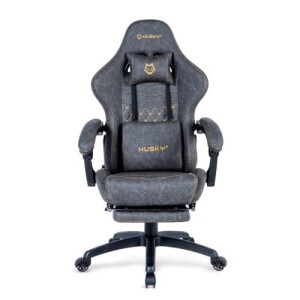 Cadeira Gamer Husky Tempest 700 Até 145kg Almofadas Reclinável 150º PU Descanso para Pés Cinza - HCG700CZ