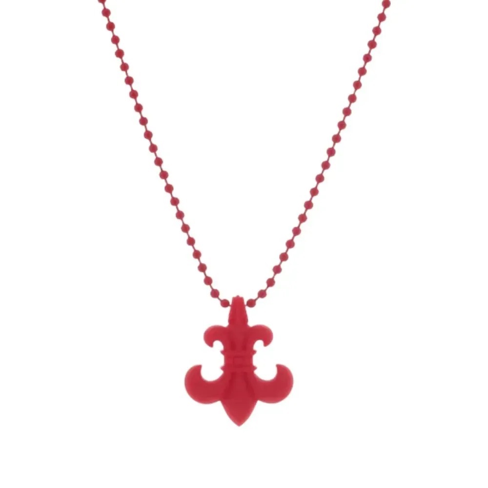 Colar Chrome Hearts Silichrome BS Fleur Pendant Red — Único, Novo