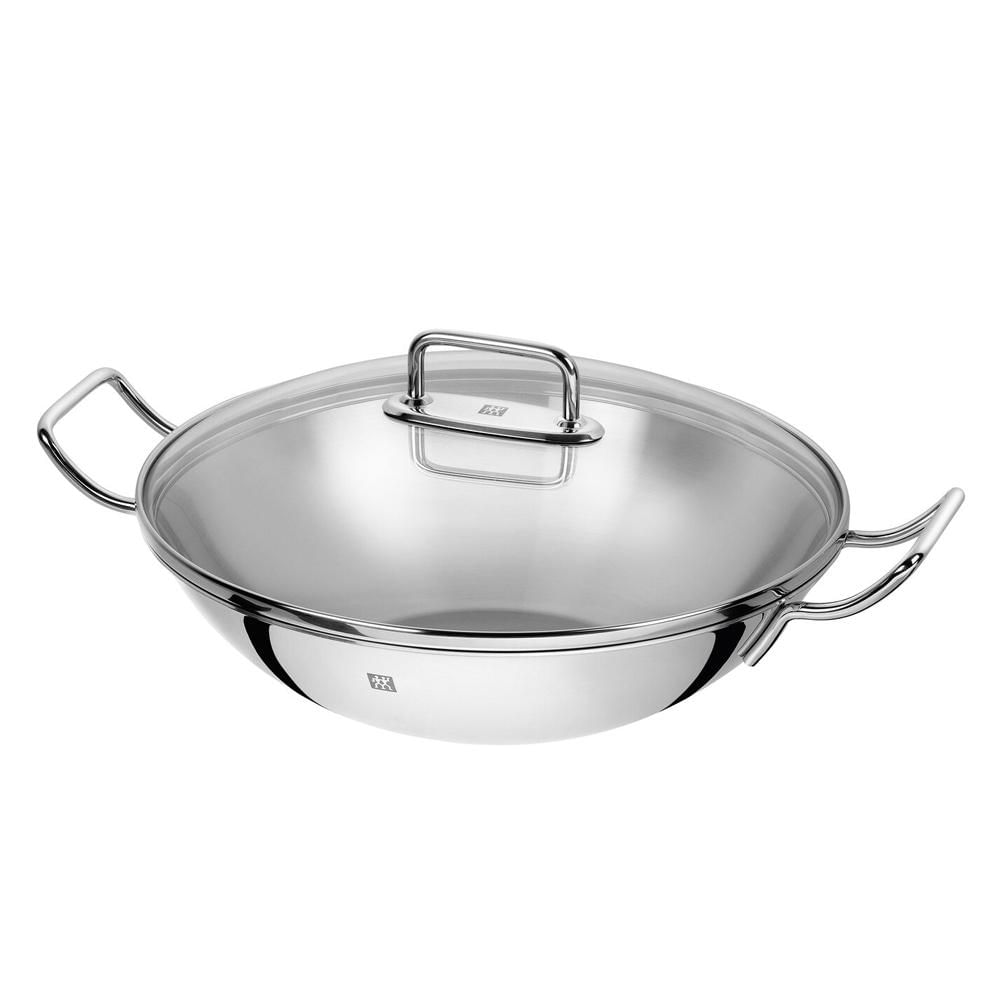 Frigideira wok inox com tampa Zwilling Plus 32cm