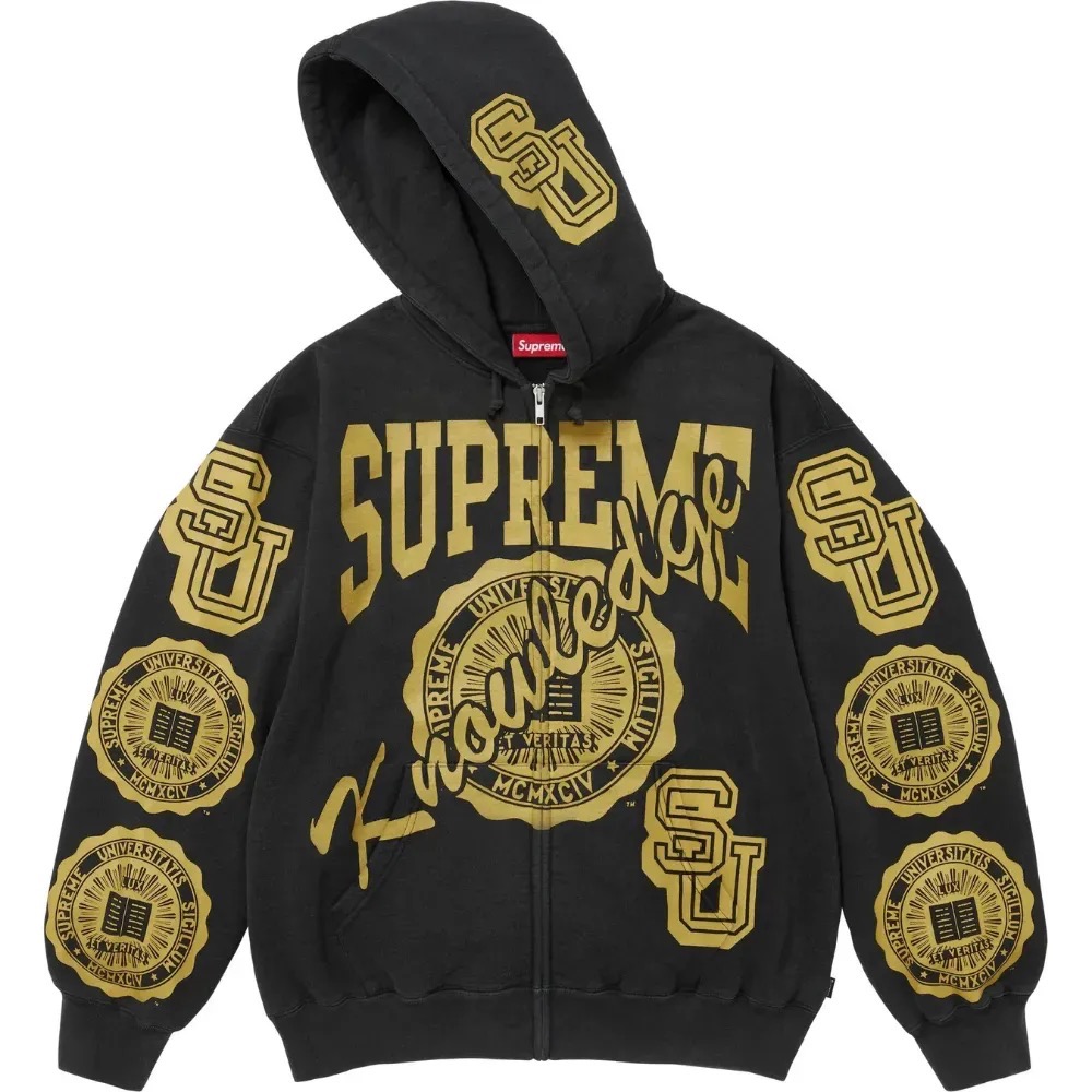 Moletom Supreme Knowledge Reigns Zip Up Hooded Black FW25-W1 — P / M / G / XG, Novo