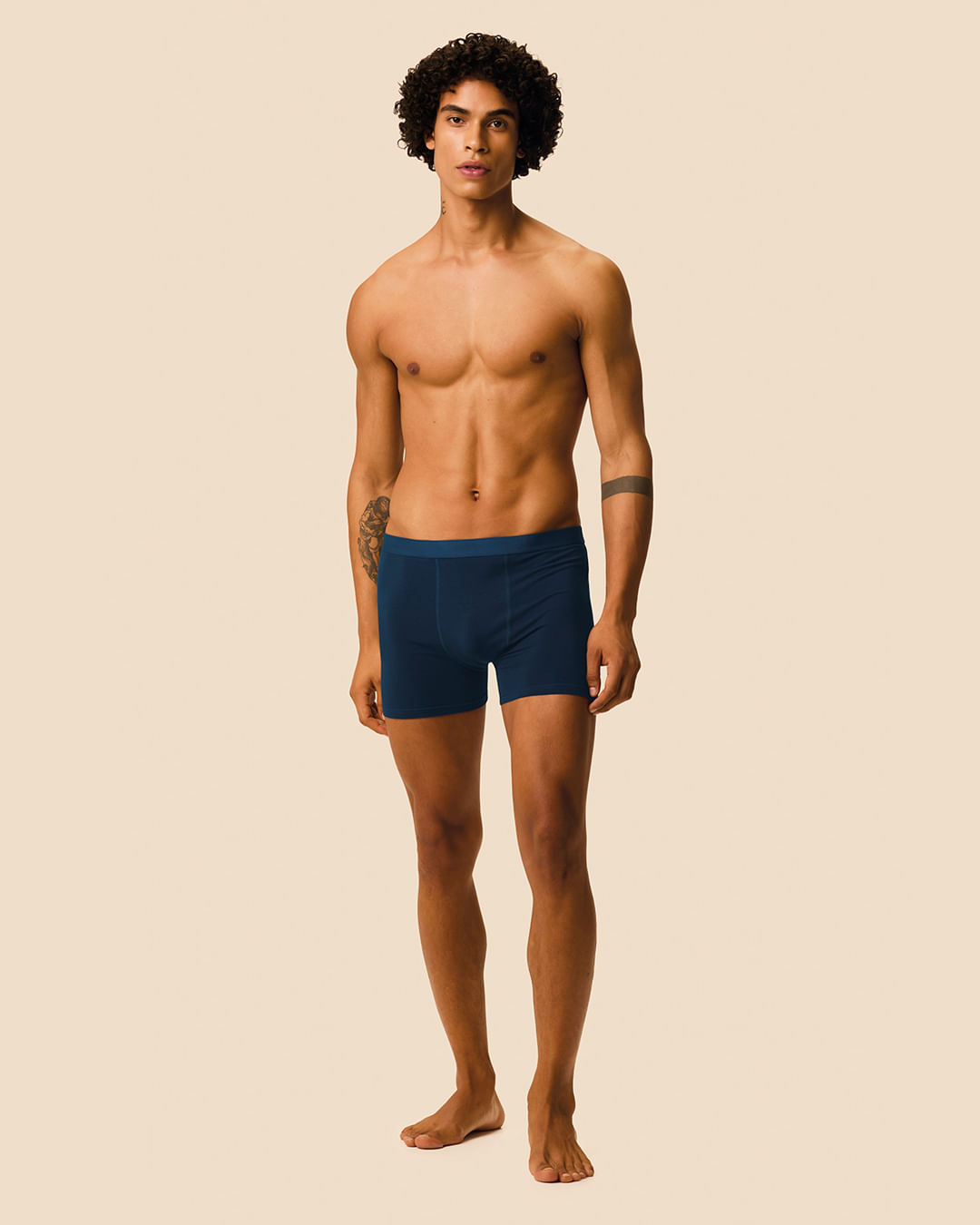 Foto 2 de Kit Cueca Boxer Cós Elástico Em Algodão Com Elastano — Cinza - G