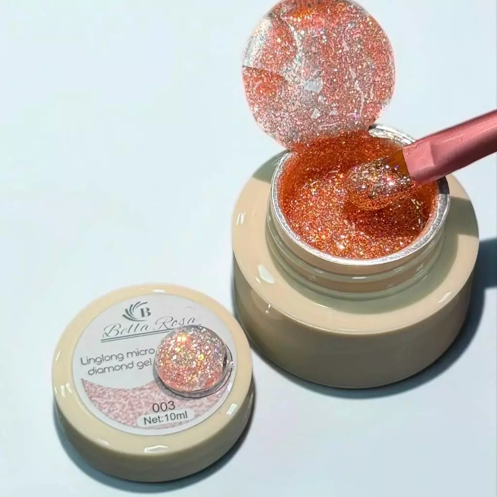 Gel diamond - Bella Rosa - gel com glitter diamantado