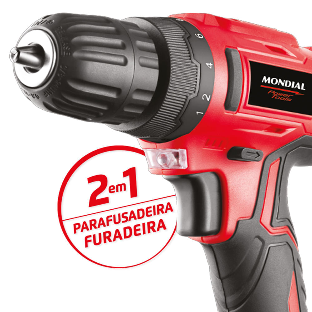 Foto 3 de Parafusadeira e Furadeira Mondial Power Tools FPF-06M Bivolt