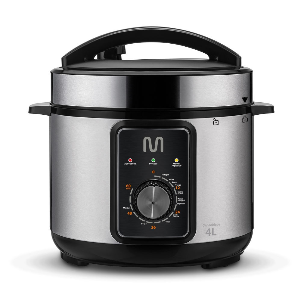 Panela de Pressão Elétrica 4L 800W/220V Preta Multi - GO082
