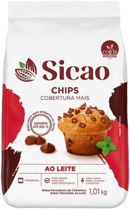 Cobertura em Gotas Sicao, Sabor Chocolate ao Leite, 1,01kg