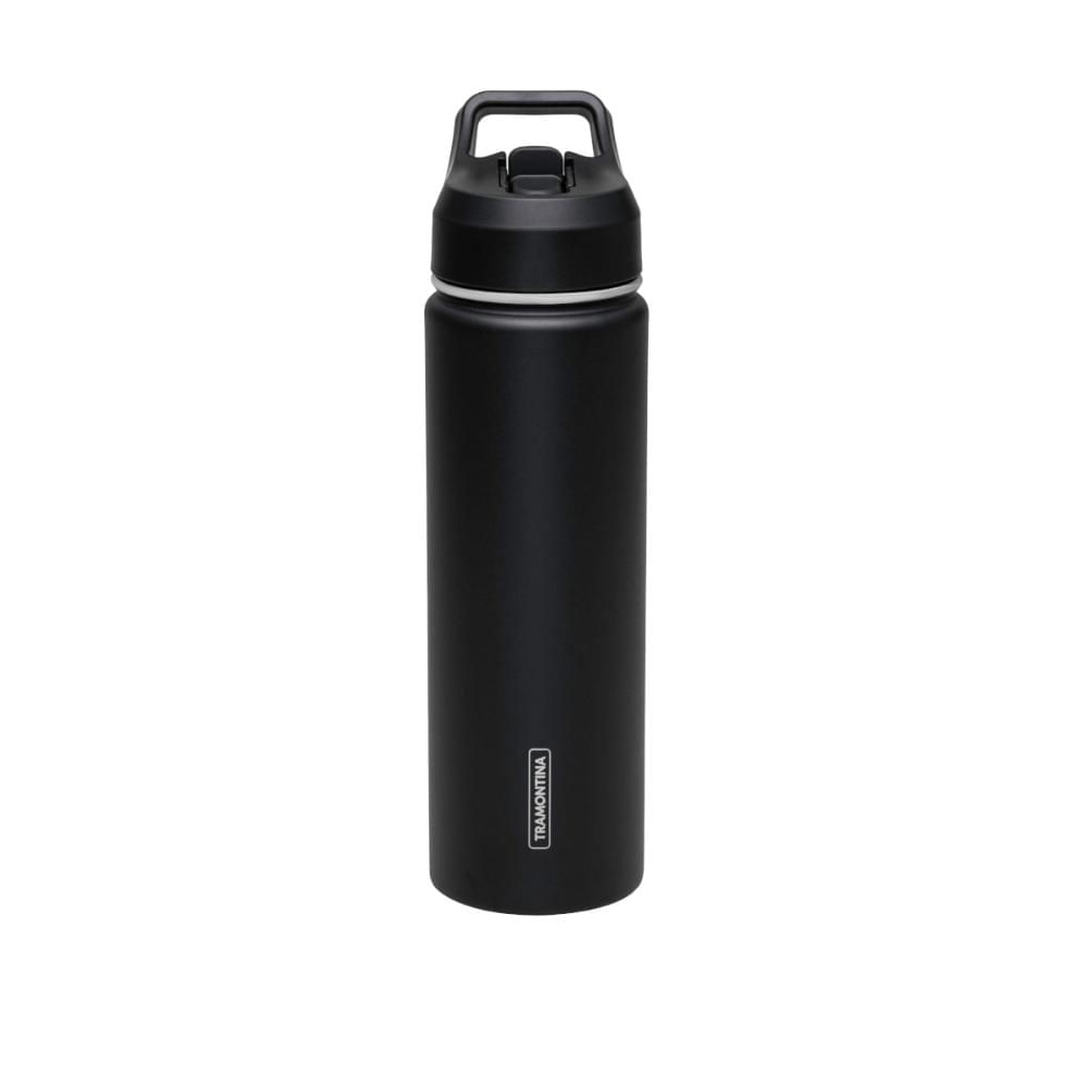 Garrafa Térmica Tramontina 650 ml Preta com Canudo