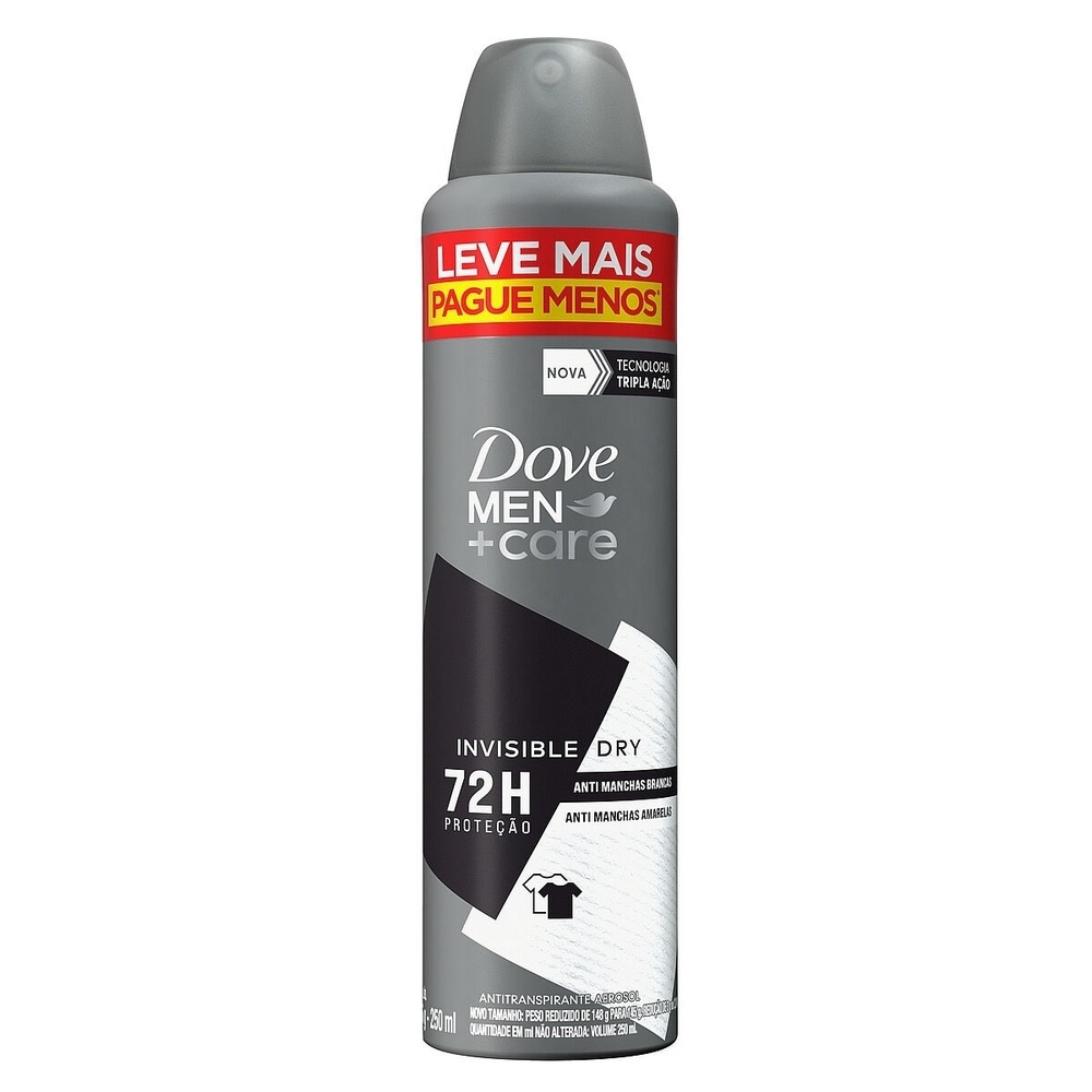 Desodorante Aerossol Dove Invisible Dry Men 72h 250ml