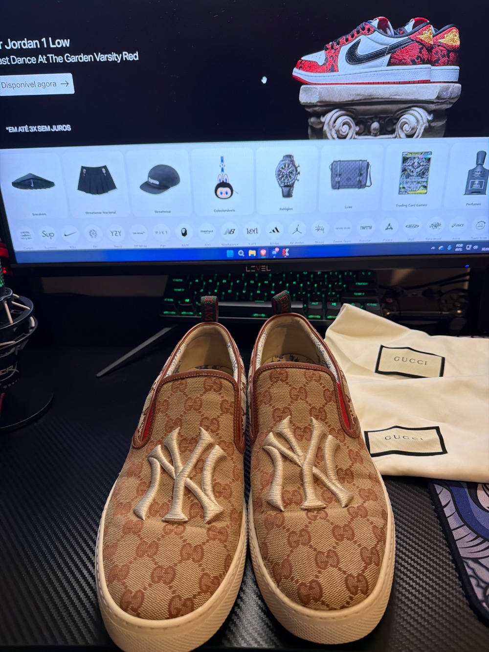 Gucci Slip On NY Yankees Embroided Ruggine Rust — 42.5, Usado