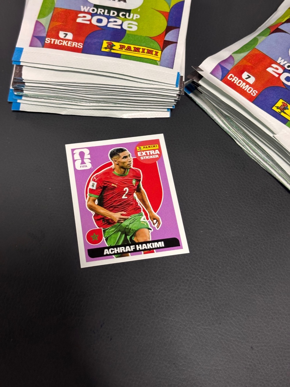 Figurinha Panini Achraf Hakimi Roxo Legend FIFA World Cup 2026 — Único, Novo
