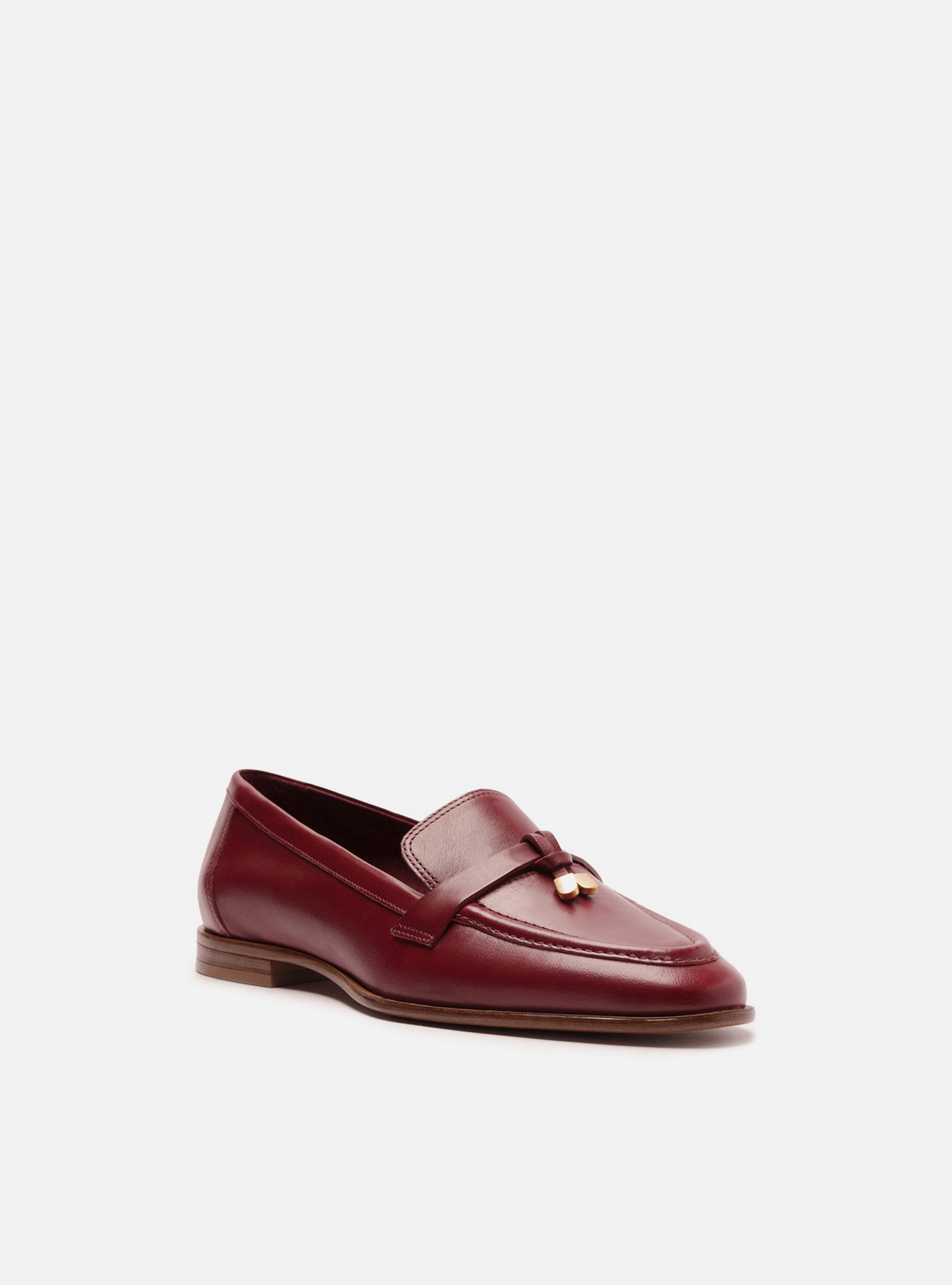 Foto 2 de Mocassim Vermelho Couro Detalhe Tira