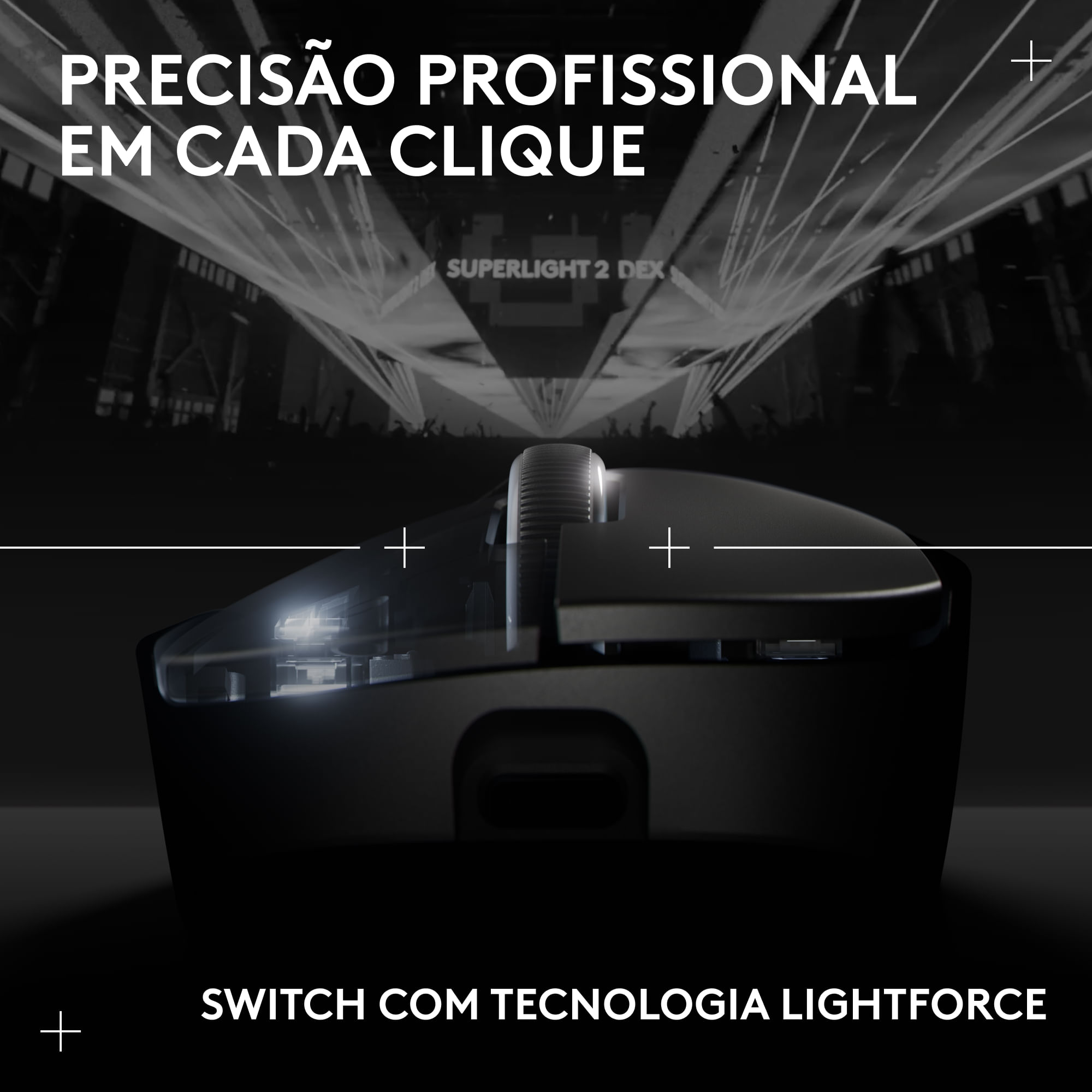 Foto 3 de Mouse Gamer Sem fio Logitech G PRO X SUPERLIGHT 2 DEX Preto