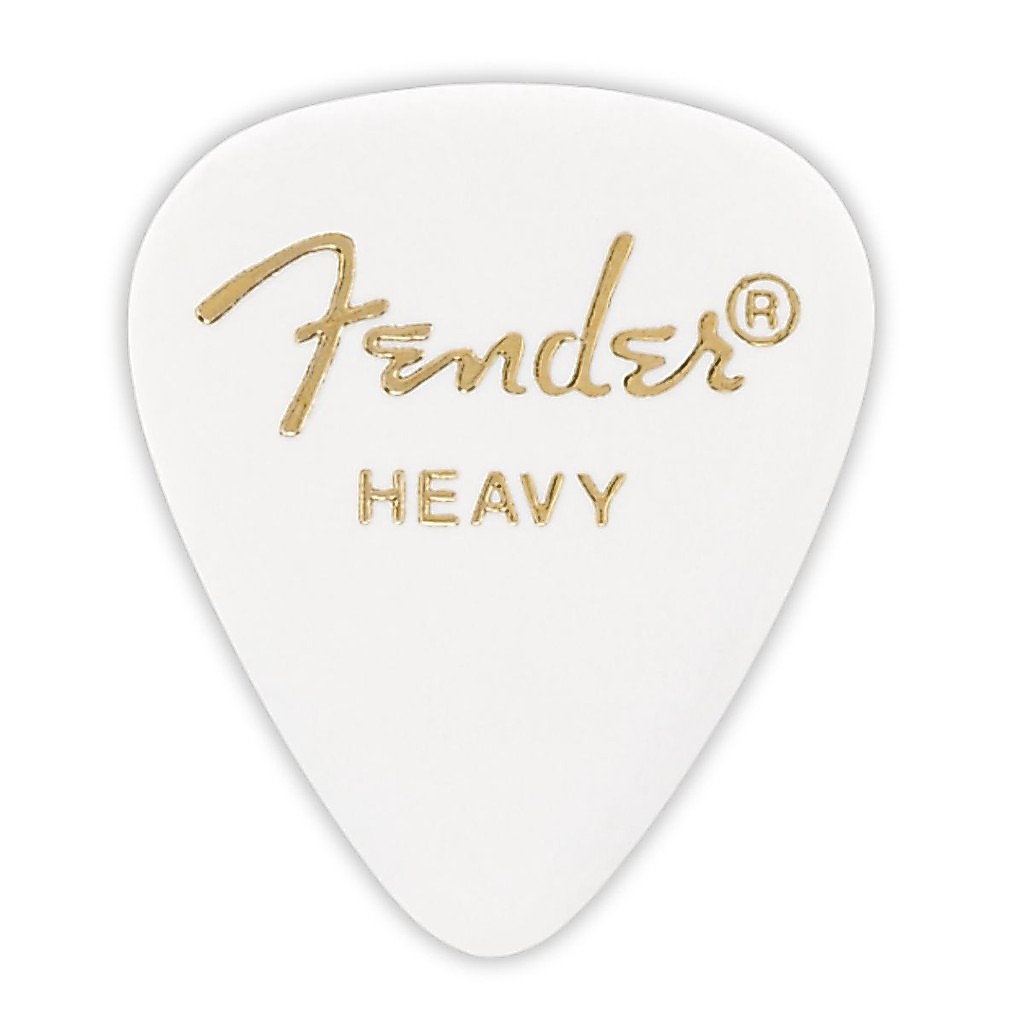 Foto 2 de Palheta Fender Heavy Celuloide Classic 351 Shape White Cell Quantidade:6 Pçs
