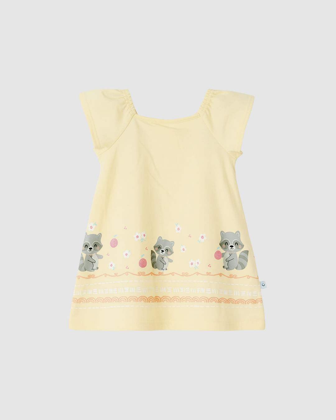 Vestido Bebê Menina Evasê Estampa Glitter Holográfico Malwee Kids — Amarelo - 9M