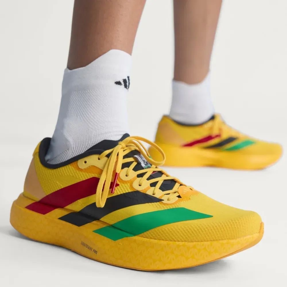 Bob Marley x adidas Adizero Evo SL Jamaica 26 Bold Gold — 37 / 38 / 39 / 40 / 41 / 42 / 43 / 44 / 45 / 46, Novo
