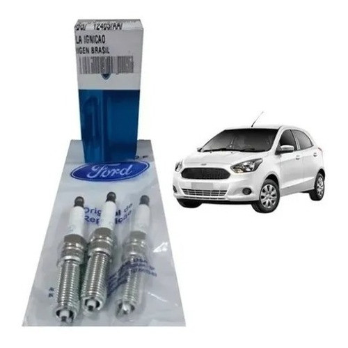 Kit 3 - Velas Ford - Ka 1.0 12v 3 Cilindros 2014 A 2021