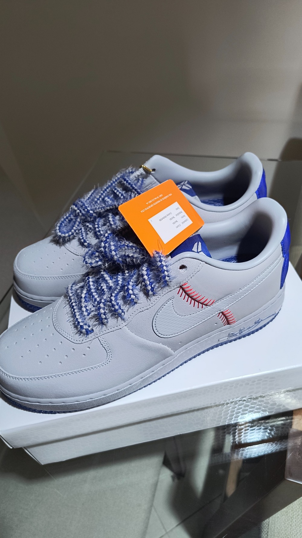 Kobe Bryant x Nike Air Force 1 Low Protro Dodgers Wolf Grey Rush Blue — 43.5, Novo