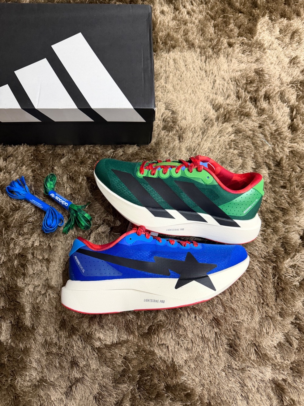 BAPE x adidas Adizero EVO SL Power Blue Collegiate Green Off White — 39, Novo