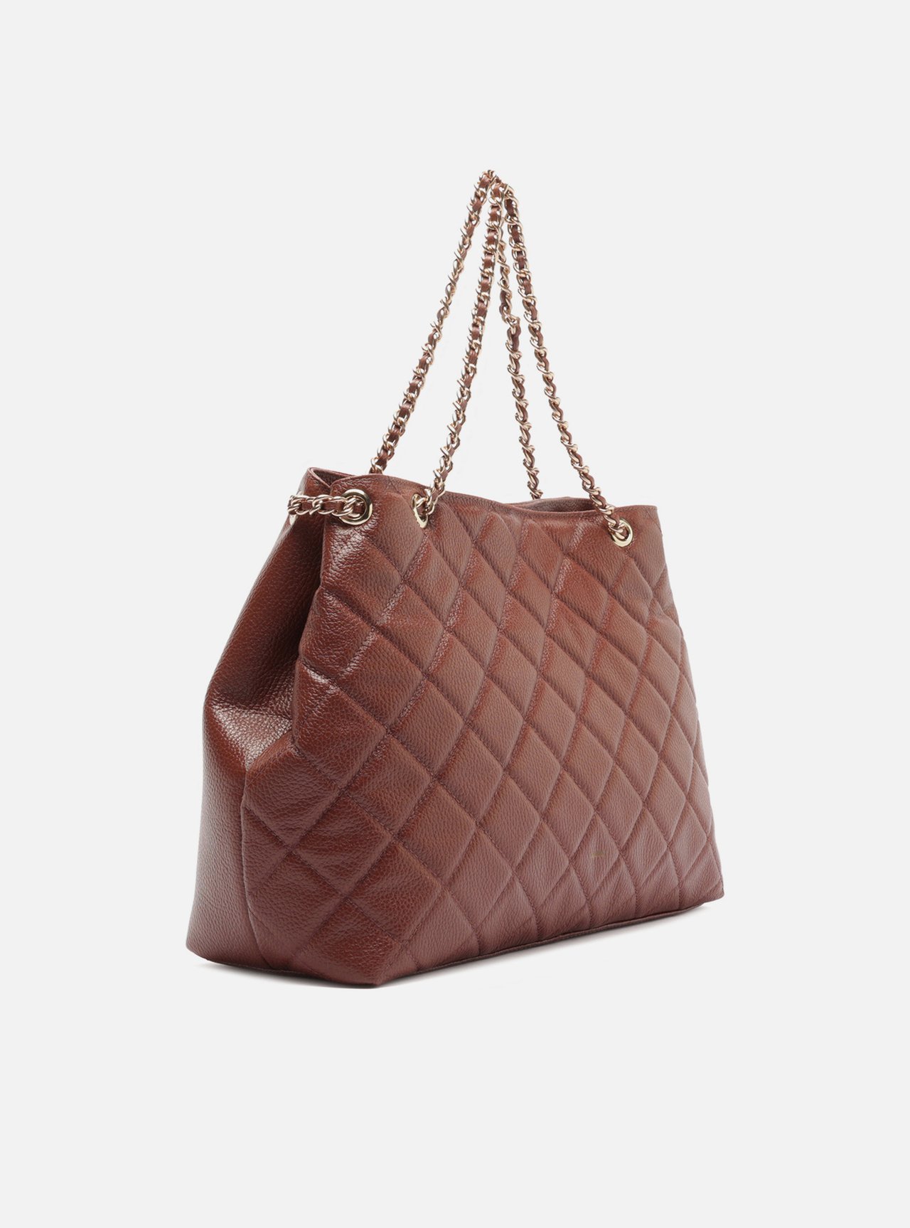 Foto 5 de Bolsa Tote Marrom Couro Matelassê Gab Grande