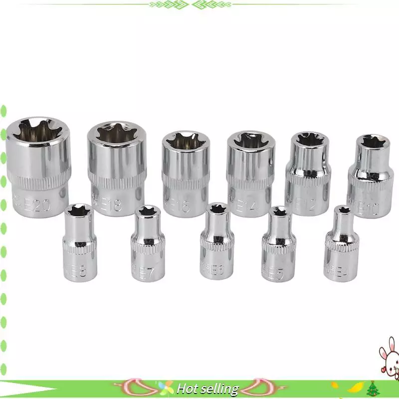 [Qualidade C] 11Pc Feminino E Torx Star Socket Set Rail E4-E20 Conjunto De Soquete De Torque Estrela Externa