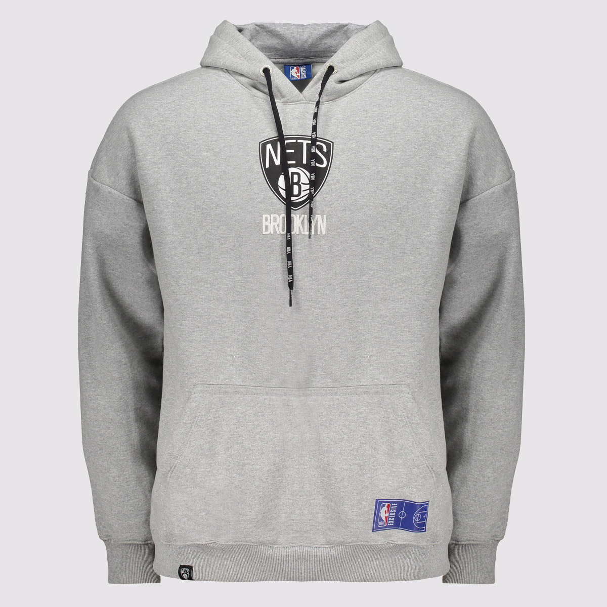 Moletom NBA Brooklyn Nets Logo Cinza