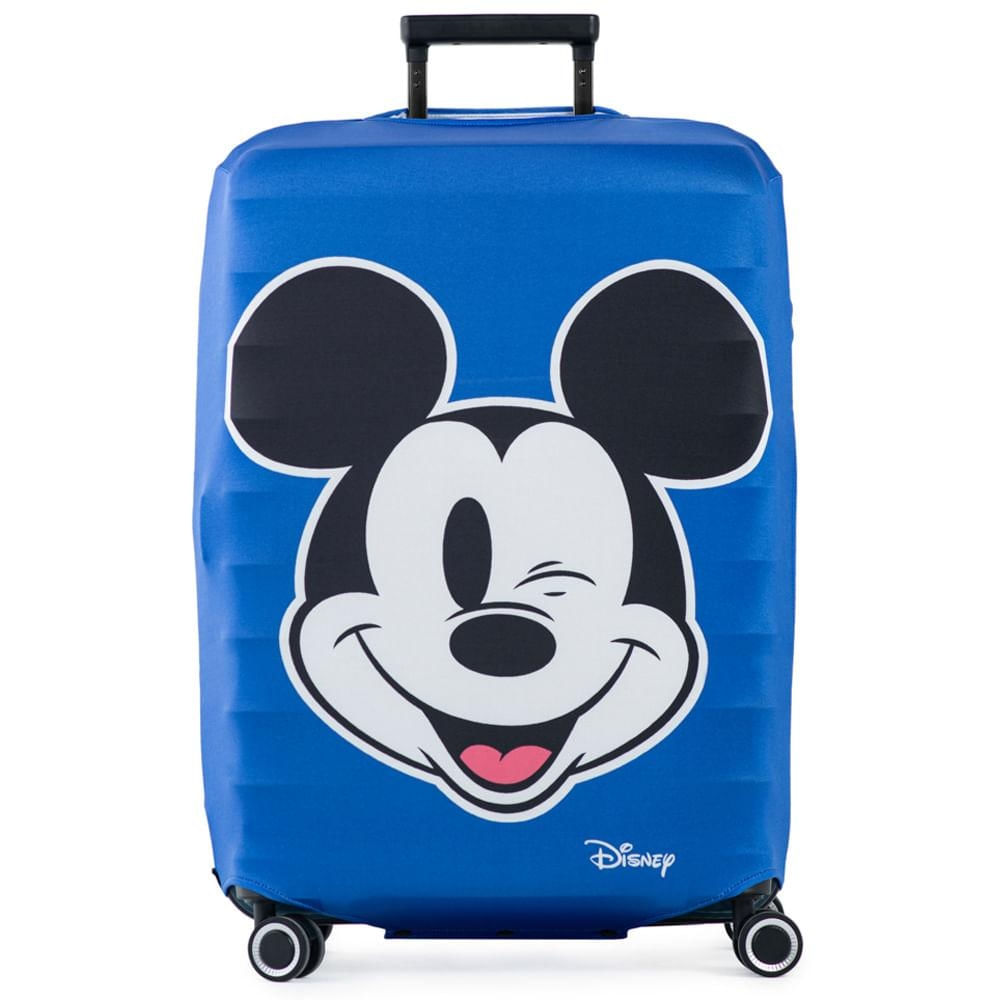 Capa para Mala Big Face Mickey Grande Azul G / Azul