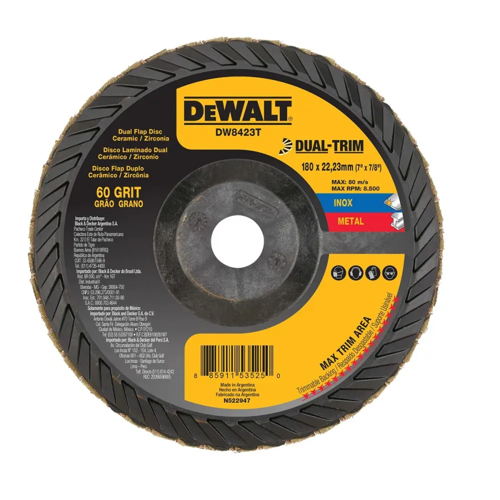 Disco Flap Dual-Trim com Camada Dupla G60 7x7/8” Dewalt