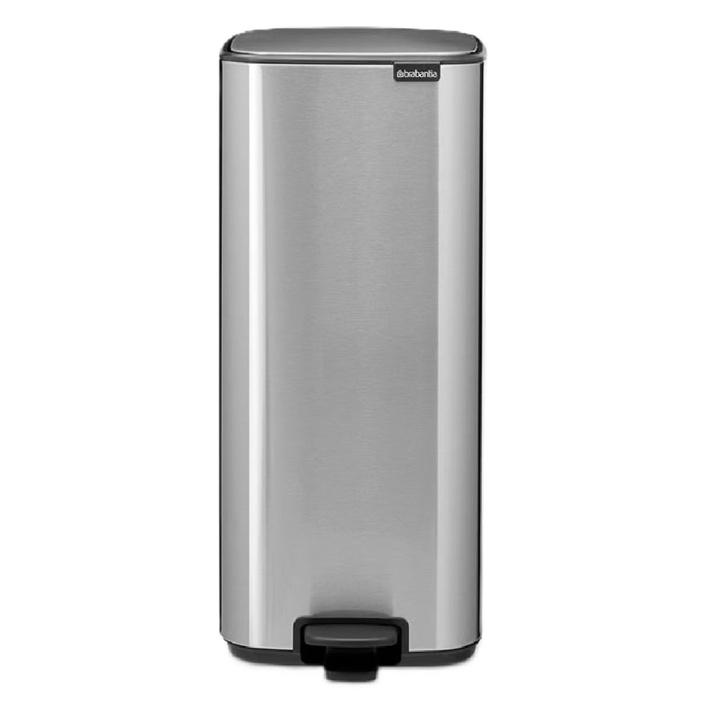 LIXEIRA RETÂNGULAR BRABANTIA BO PEDAL 30L EM AÇO INOX ESCOVADO 238147
