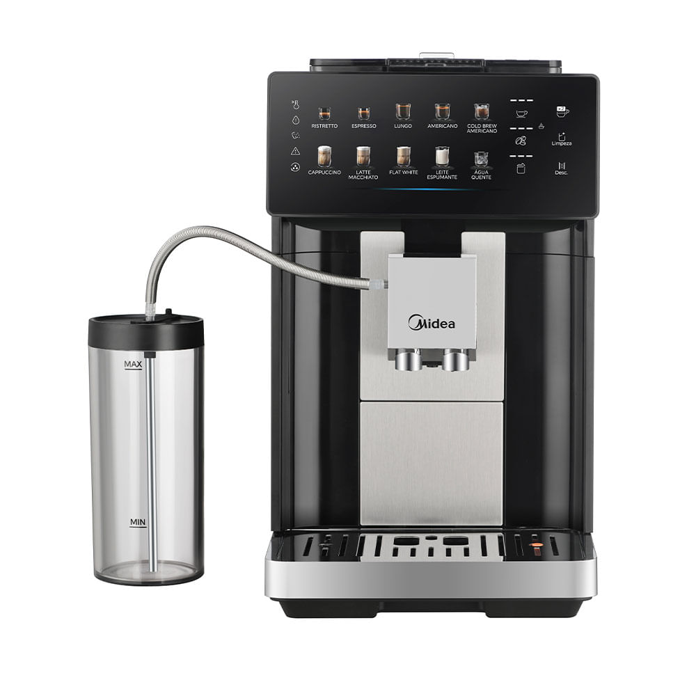 Cafeteira Midea Espresso Automática com 8 Opções de Cafés Série Pro Aço Escovado - CFA15P