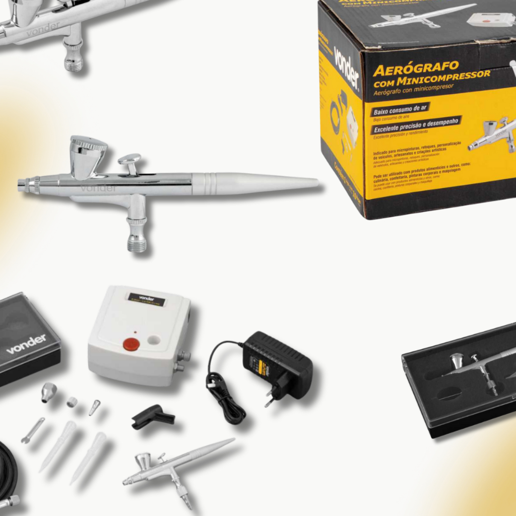 Foto 2 de Aerógrafo com Mini Compressor Portátil – Vonder